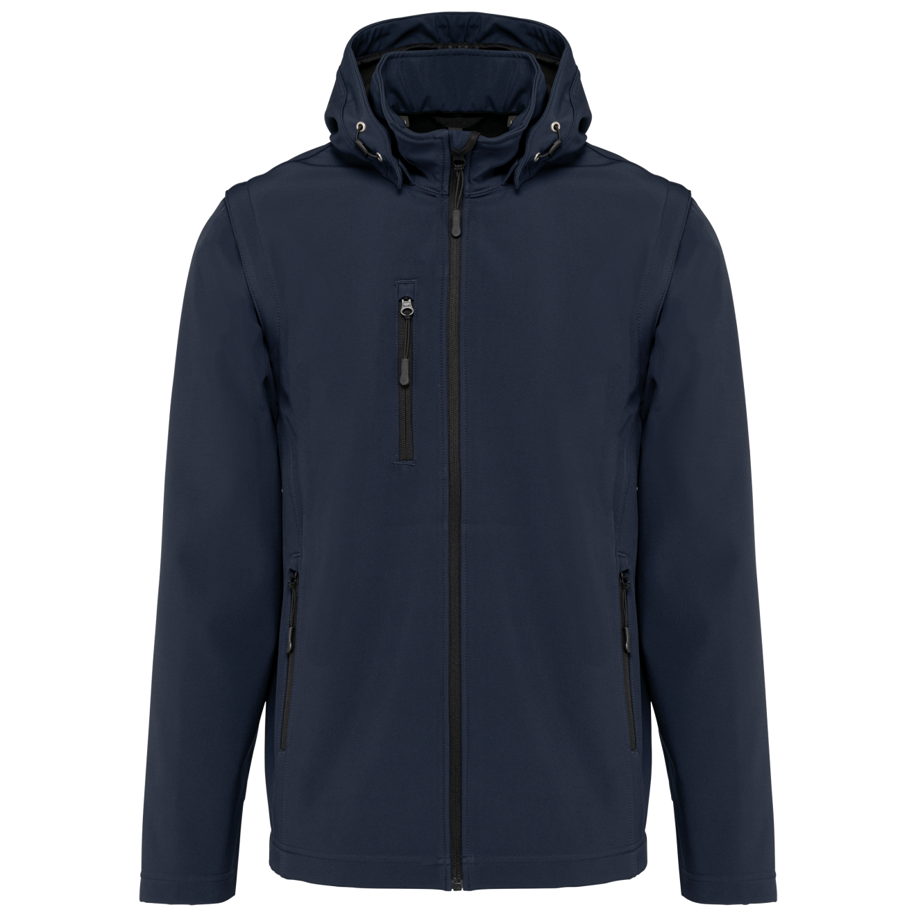 Kapuzen-Softshelljacke mit abnehmbaren Ärmeln | bis 5XL