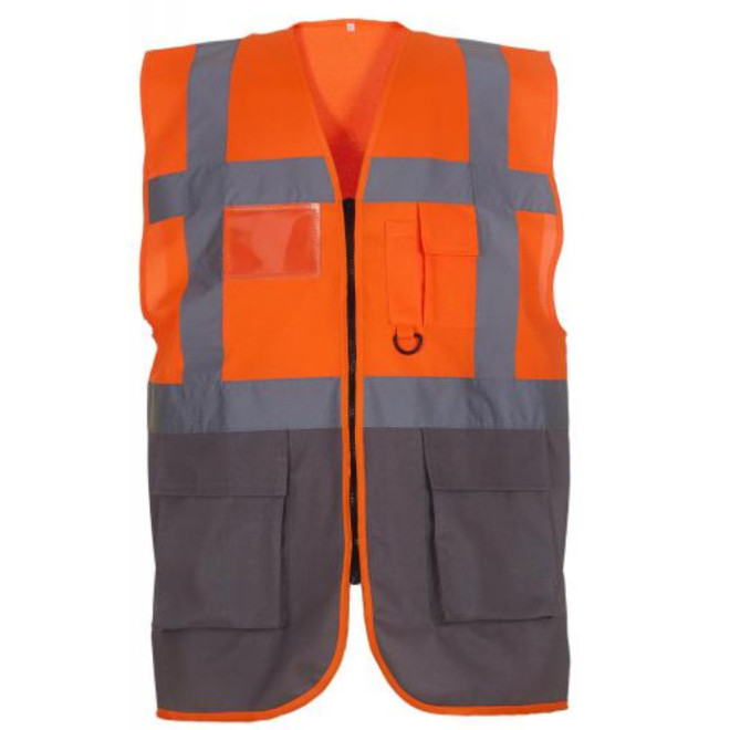 Warn- und Signalweste Executive, Farben YOKO: orange/grey