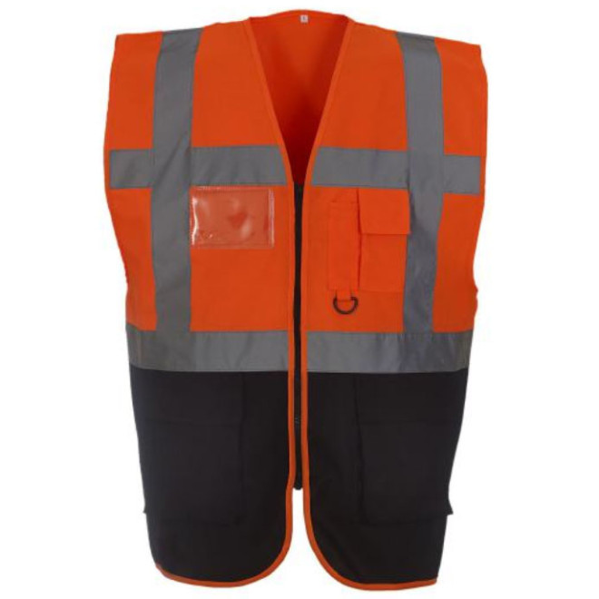 Warn- und Signalweste Executive, Farben YOKO: orange/navy