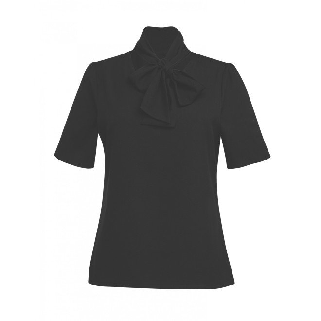 Schleifen-Bluse FLAVIA | 1/2-Arm, Farben: black