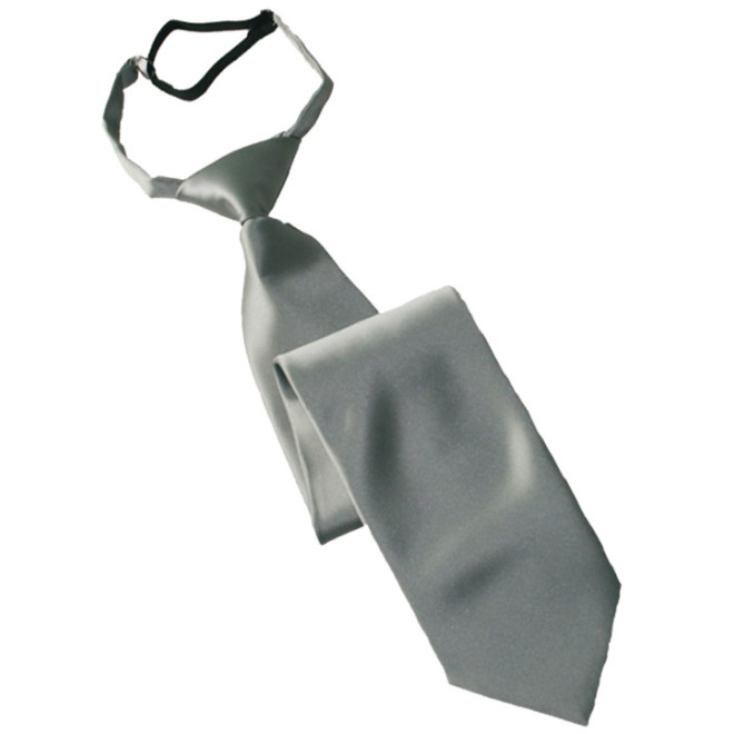 Krawatte: Langbinder oder Regattes | silber, Langbinder oder Regattes: Regattes (vorgebunden mit Knoten)