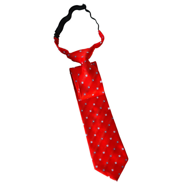 Krawatte: Langbinder oder Regattes | rot mit Einwebungen, Langbinder oder Regattes: Regattes (vorgebunden mit Knoten)