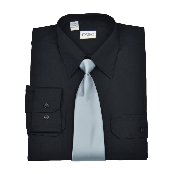 ERBEKO Pilot-Hemd 1/1-Arm | 5 Farben, Farben: schwarz