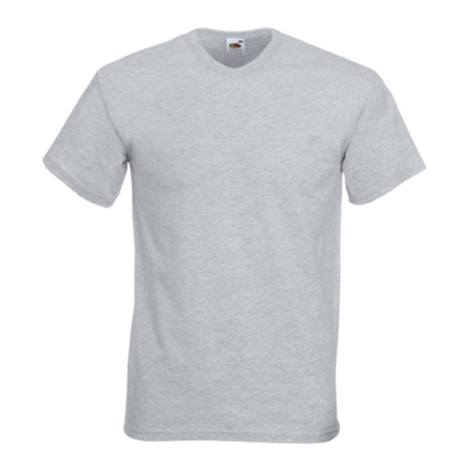 Mens V-Neck-Tee | bis 5XL, Farben Fruit of the Loom: heather grey, Größen: S
