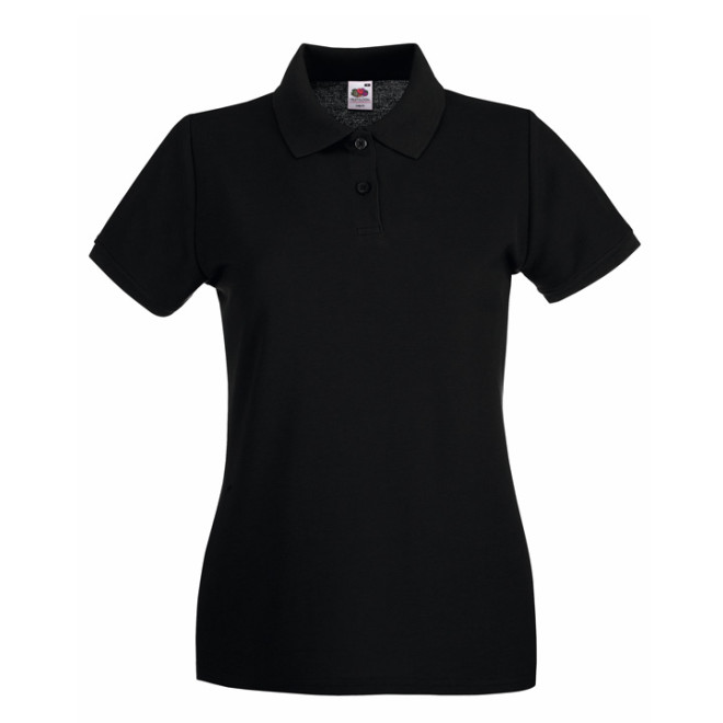 Damen Premium Polo - Baumwolle | bis 2XL, Farben Fruit of the Loom: black