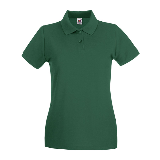 Damen Premium Polo - Baumwolle | bis 2XL, Farben Fruit of the Loom: bottle green