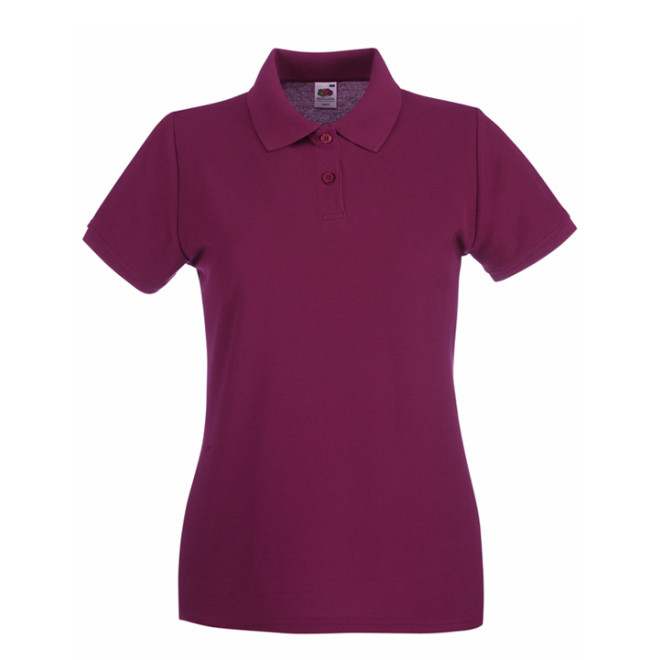 Damen Premium Polo - Baumwolle | bis 2XL, Farben Fruit of the Loom: burgundy