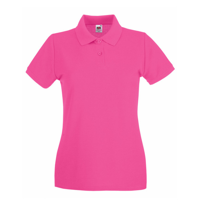 Damen Premium Polo - Baumwolle | bis 2XL, Farben Fruit of the Loom: fuchsia