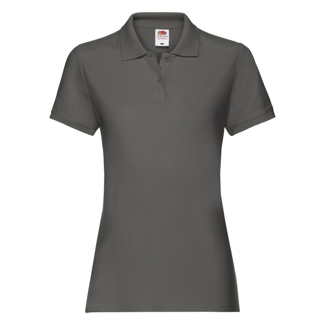 Damen Premium Polo - Baumwolle | bis 2XL, Farben Fruit of the Loom: light graphite