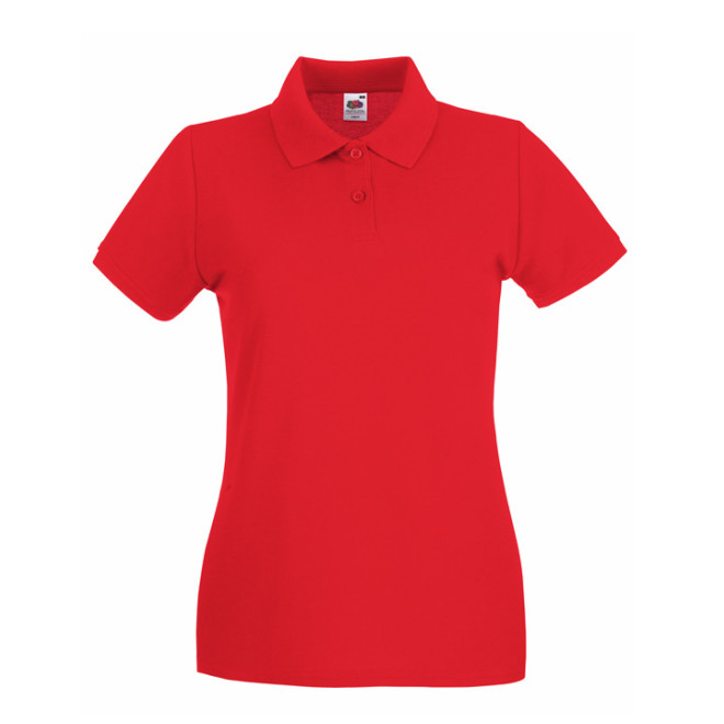 Damen Premium Polo - Baumwolle | bis 2XL, Farben Fruit of the Loom: classic red