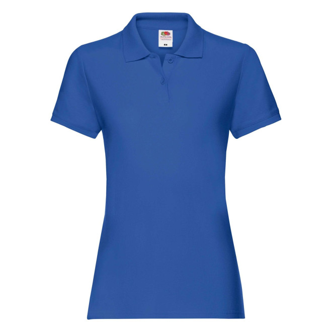 Damen Premium Polo - Baumwolle | bis 2XL, Farben Fruit of the Loom: royal