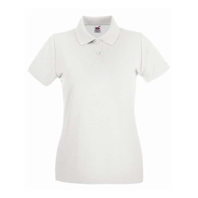 Damen Premium Polo - Baumwolle | bis 2XL, Farben Fruit of the Loom: white