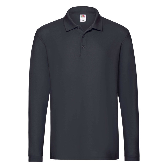 Premium Langarm-Polo, 100% Baumwolle | bis 3XL, Farben: deep navy