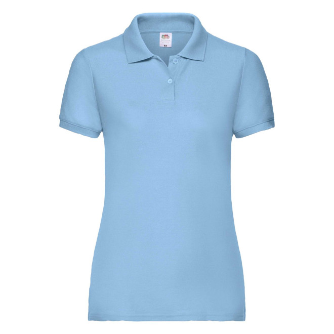 Damen Piqué Polo | Mischgewebe bis 2XL, Farben: sky/black