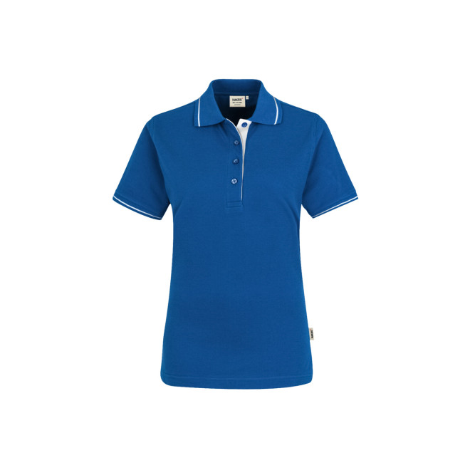 Damen Polo Casual - Baumwolle | bis 3XL, Farben: royal/weiss