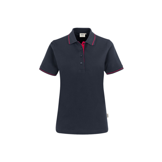 Damen Polo Casual - Baumwolle | bis 3XL, Farben: tinte/rot