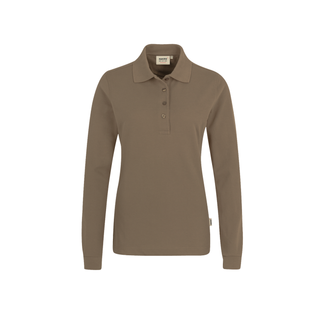 Women Premium Performance Langarm-Polo | Mischgewebe - bis 6XL, Farben Hakro: nougat