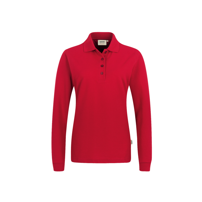 Women Premium Performance Langarm-Polo | Mischgewebe - bis 6XL, Farben Hakro: rot