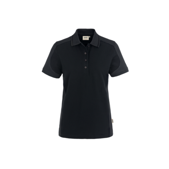 Damen-Polo Contrast Performance | bis 6XL, Farben Hakro: schwarz-anthrazit