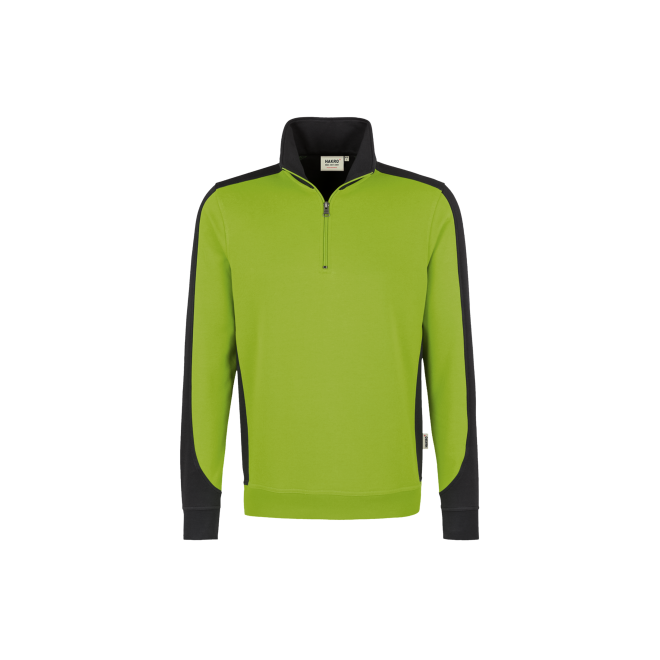 Zip-Sweatshirt Contrast Performance | bis 6XL, Farben Hakro: kiwi-anthrazit