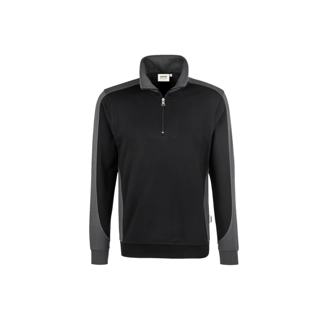 Zip-Sweatshirt Contrast Performance | bis 6XL, Farben Hakro: schwarz-anthrazit