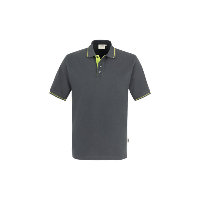 Herren Polo Casual - Baumwolle | bis 3XL, Farben: anthrazit/kiwi