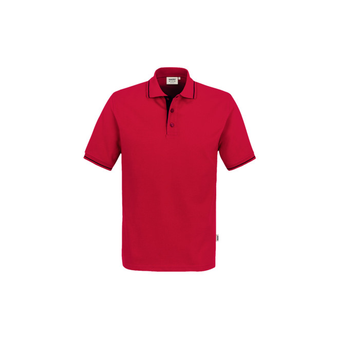 Herren Polo Casual - Baumwolle | bis 3XL, Farben: rot/schwarz
