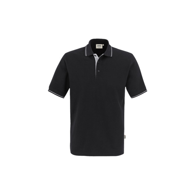 Herren Polo Casual - Baumwolle | bis 3XL, Farben: schwarz/silber