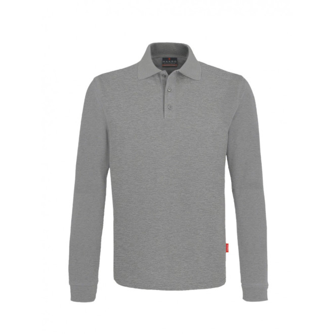Premium Performance Langarm-Polo - Mischgewebe| bis 6XL, Farben: grau meliert