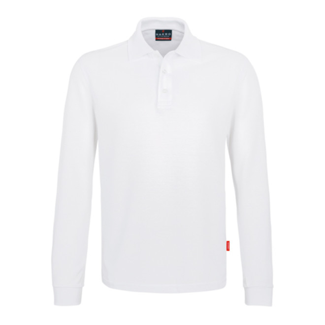 Premium Performance Langarm-Polo - Mischgewebe| bis 6XL, Farben: weiß