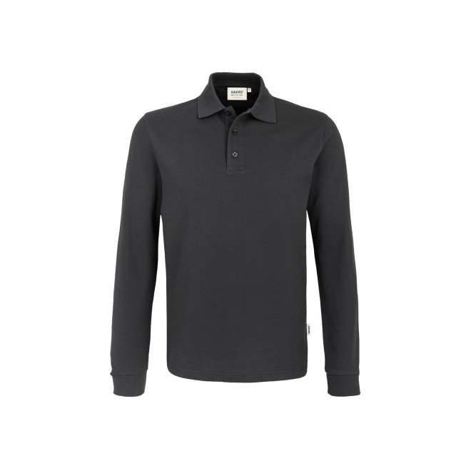 Premium Performance Langarm-Polo - Mischgewebe| bis 6XL, Farben: karbongrau