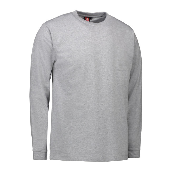 HACCP Herren Langarmshirt | bis 6XL, Farben: grau meliert