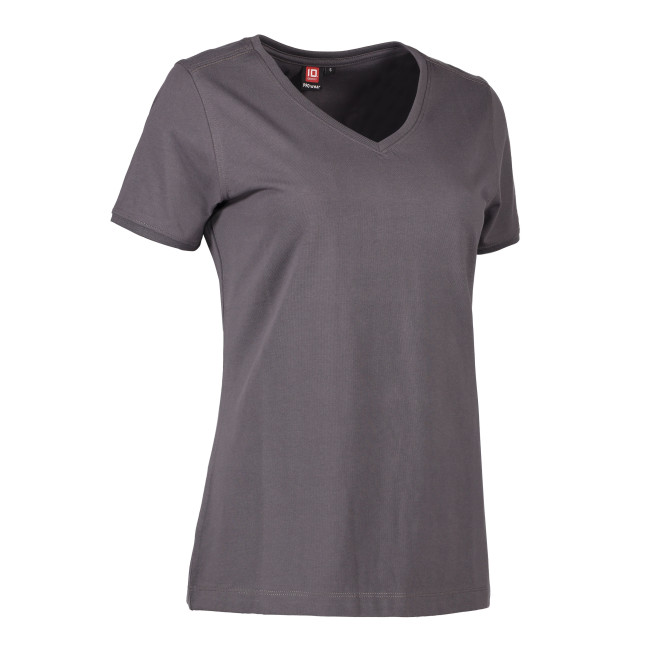 HACCP Damen T-Shirt V-Ausschnitt | bis 6XL, Farben: grau