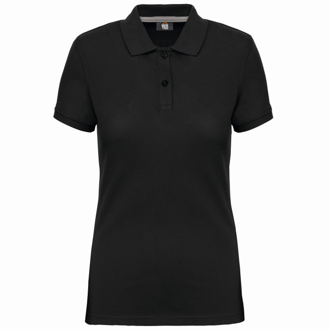 Damen Polo Anti-Bakteriell & Anti-Pilling - Mischgewebe| bis 3XL, Farben: black