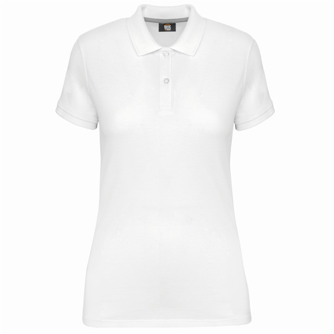 Damen Polo Anti-Bakteriell & Anti-Pilling - Mischgewebe| bis 3XL, Farben: white