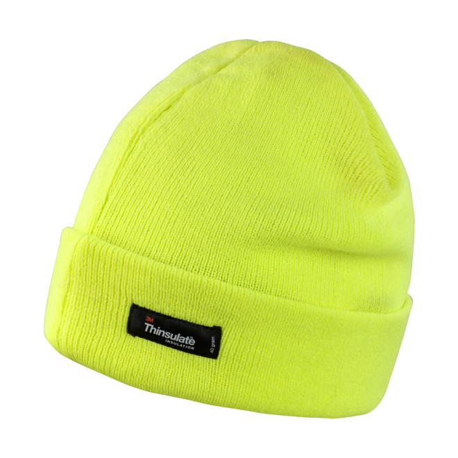 Rollstrickmütze, Farben: fluorescent yellow