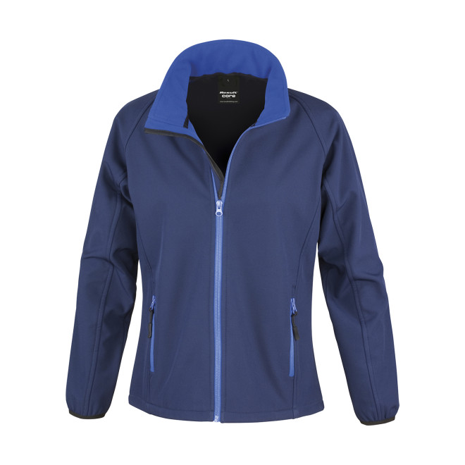 Ladies Softshelljacke PRINT | bis 2XL, Farben: navy/royal