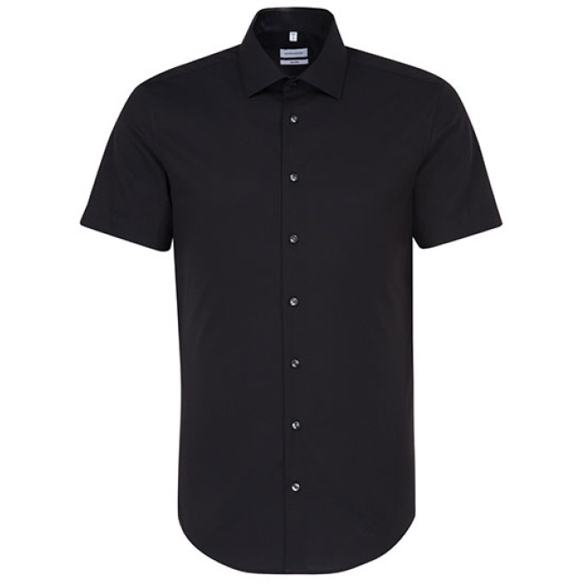 Seidensticker SHAPED Fit Hemd 1/2-Arm | BÜGELFREI, Farben: schwarz