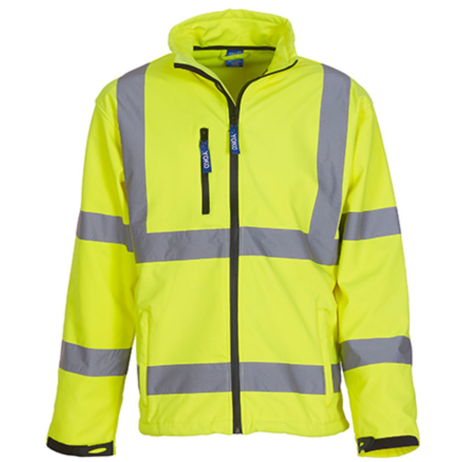 High Visibility Softshell Jacket | bis 4XL, Farben: hi-vis yellow