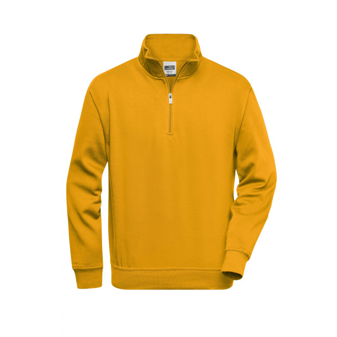 Workwear Half Zip Sweat - Mischgewebe | bis 6XL, Farben: gold yellow