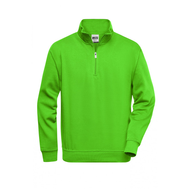 Workwear Half Zip Sweat - Mischgewebe | bis 6XL, Farben: lime