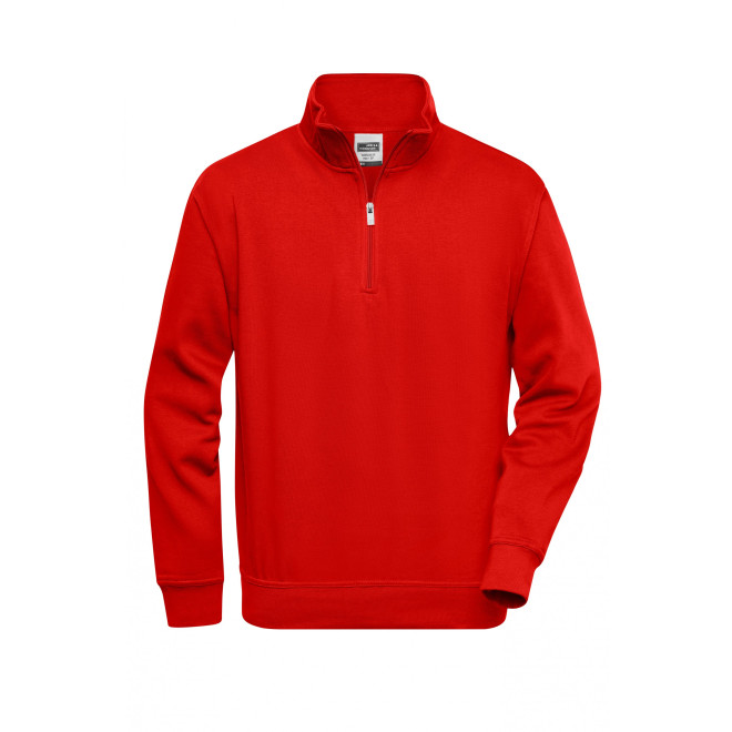 Workwear Half Zip Sweat - Mischgewebe | bis 6XL, Farben: red