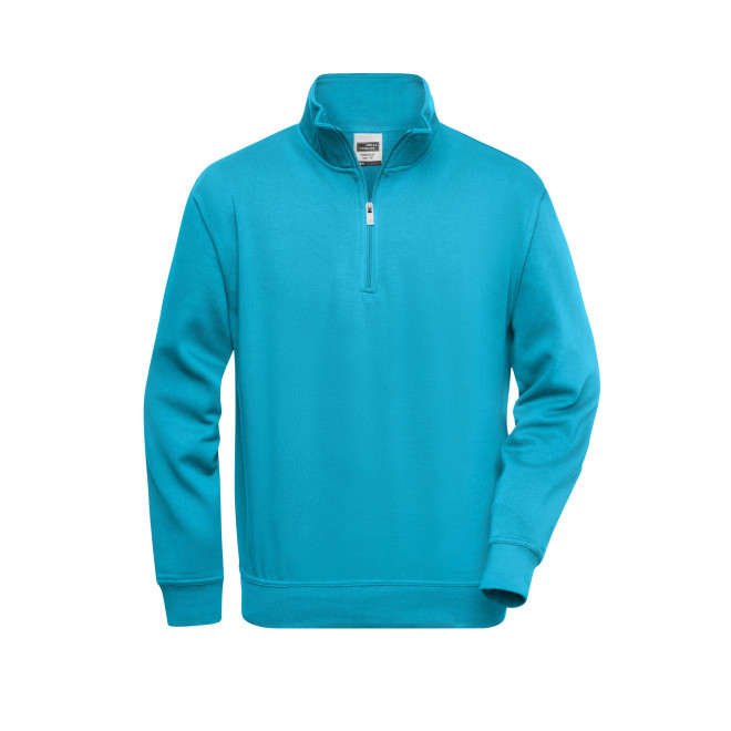 Workwear Half Zip Sweat - Mischgewebe | bis 6XL, Farben: turquoise