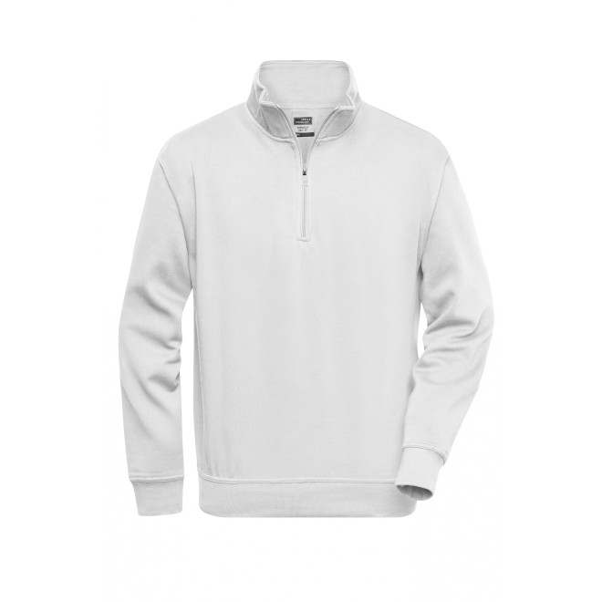 Workwear Half Zip Sweat - Mischgewebe | bis 6XL, Farben: white