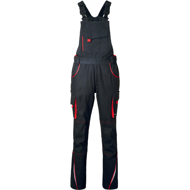 Latzhose COLOR, Farben: carbon/red