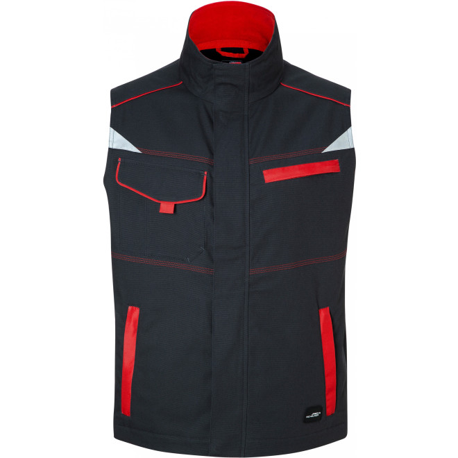 Workwear Weste COLOR | bis 6XL, Farben: carbon/red