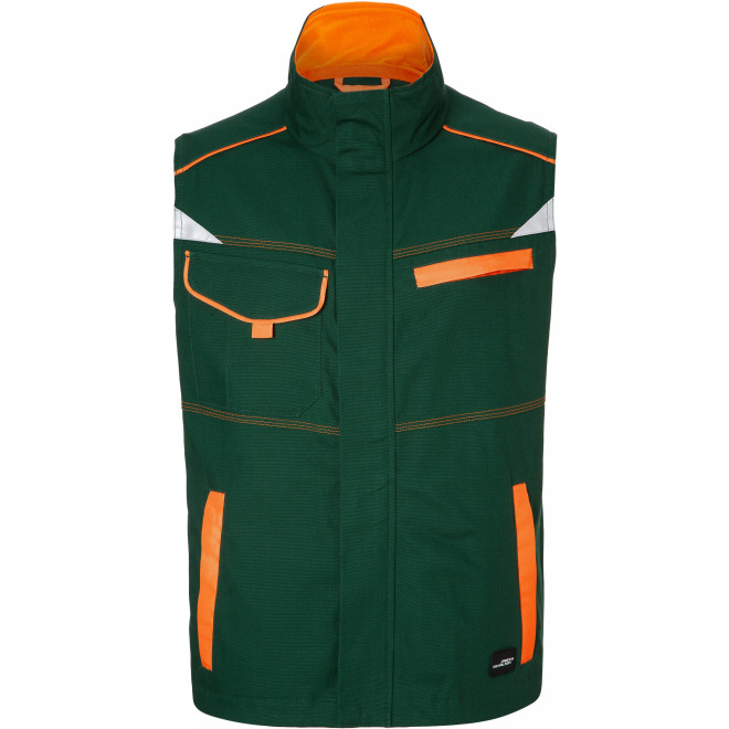 Workwear Weste COLOR | bis 6XL, Farben: dark green/orange