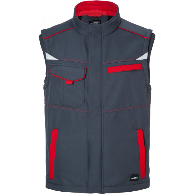 Sommer Softshell Weste COLOR | bis 6XL, Farben: carbon/red