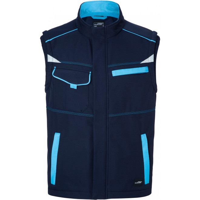 Sommer Softshell Weste COLOR | bis 6XL, Farben: navy/turquoise