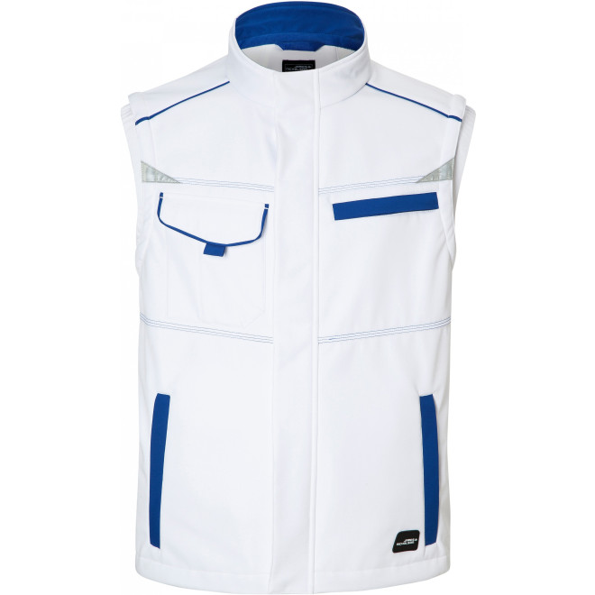 Sommer Softshell Weste COLOR | bis 6XL, Farben: white/royal